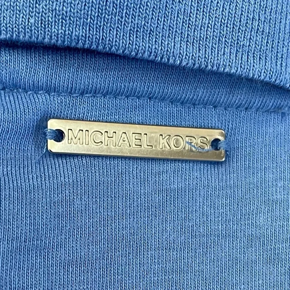 Women’s Michael Kors blue snap up polo sz large